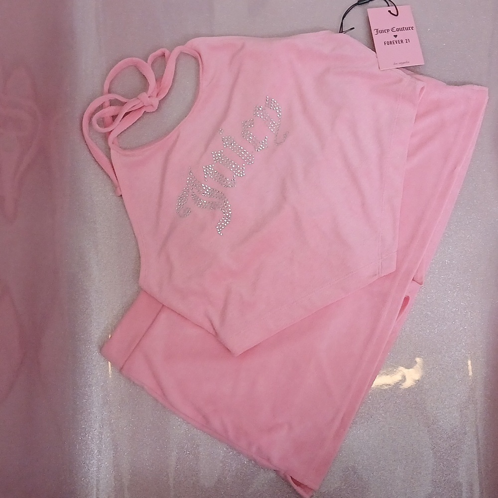 Juicy Couture X F21 Pink Halter Top & Skirt Set